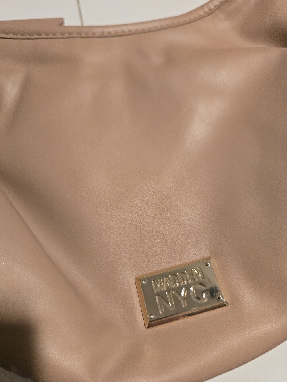 NEW! Madden NYC Taupe Braided-Handle Hobo Bag - Picture 5 of 5